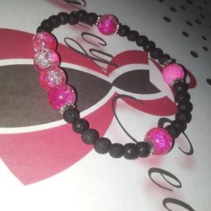 🌋Natural Lava🌋 Bead & Crystal Bracelet
